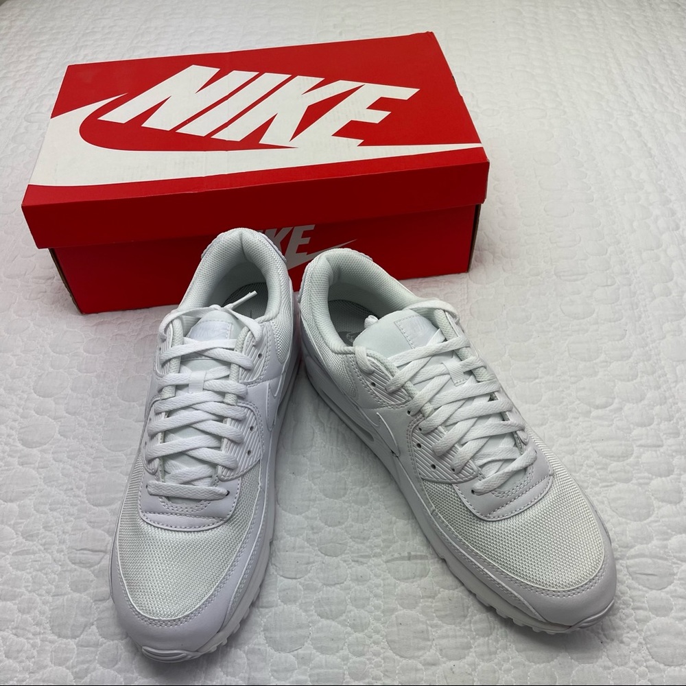 New Nike Air Max 90 Men's Sneakers triple white 13